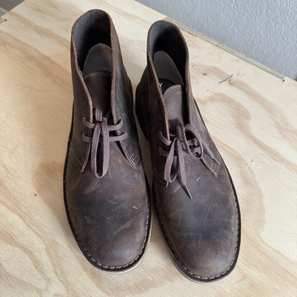 Clark's Men's Size 10.5 Bushacre 2 Chukka‎ Brown Lace Up Boot
